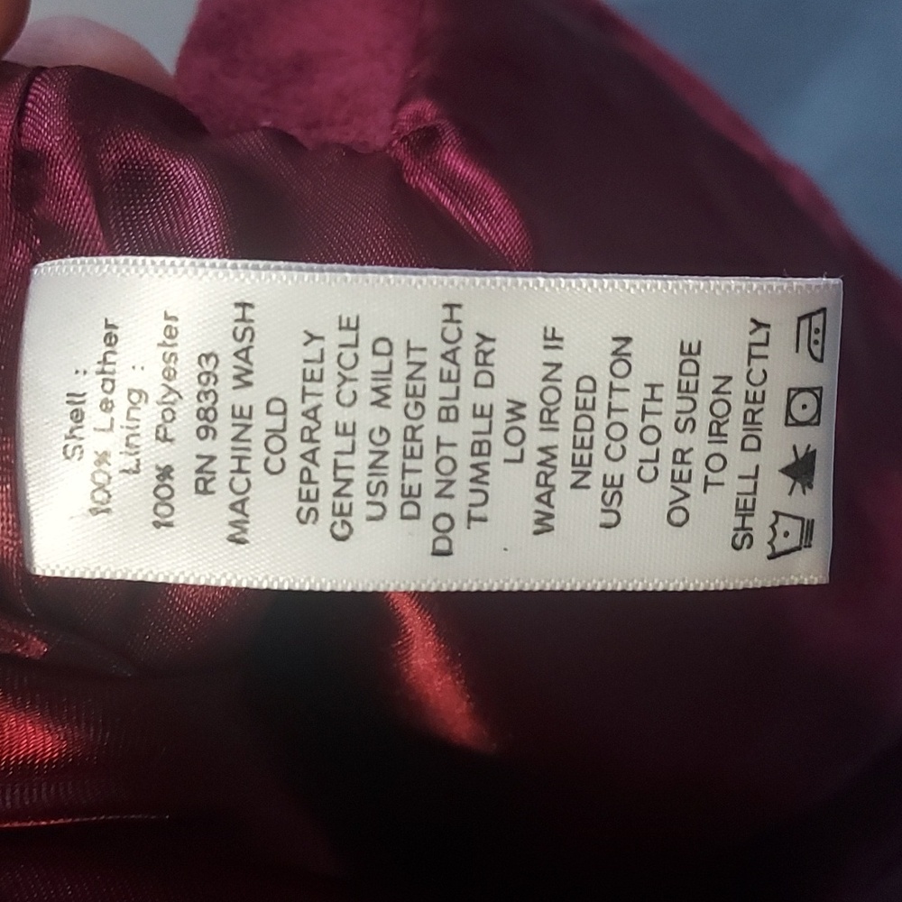 Dennis Basso Red Washable Leather Vest‎ Womens Size Large - Picture 3 of 5